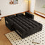 LLappuil Pull Out Sofa Bed Full Size, 65" Loveseat Sofa Convertible Sofa Bed, Velvet Sofa Couch with Small Toptable, Charging Port, Hidden Storage Armrest for Living Room Black