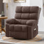 LLappuil Recliner Chair, 360° Swivel Recliner Chair, Nursery Glider Rocker Recliner Chair, Single Reading Chair with Side Pockets for Living Room, Bedroom Brown