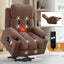 LLappuil Power Lift Recliner Chair, Massage Recliner Chair with Heat, Reading Chair with Side Pocket, USB Charge Port, Remote Control for Living Room, Bedroom Brown