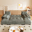 LLappuil Sectional Sofa, U Shaped Sectional Couch with Pull Out Sofa Bed, Chenille Convertible Sleeper Sofa Bed with Chaise, Removable Armrests, USB Ports Light Gray