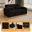 LLappuil 65" Pull Out Sofa Bed, Corduroy Sofa Couch Covertible Sofa Bed, Loveseat Sofa for Living Room Black
