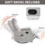LLappuil Recliner Chair, 360° Swivel Massage Recliner Chair with Heat, Nursery Glider Rocker Recliner Chair for Living Room, Bedroom, Chenille Light Gray