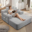 LLappuil Chaise Lounge Chair Indoor, Corduroy Boneless Sofa Bed, Deep Seat Sleeper Couch Reading Chairs, Cloud Sofas Couches for Living Room, No Assembly Required Light Gray