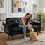 LLappuil 65" Loveseat Sofa, Love Seat Small Sofa Couch for Living Room, Bedroom, Compact Space, Foil Fabric Black