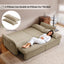 LLappuil Pull Out Sofa Bed Queen Size, 85" Loveseat Sofa with Movable Ottoman, USB Charging Port, Corduroy Sofa Couch Convertible Sofa Bed for Living Room Camel