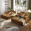 LLappuil 2 Piece Chaise Lounge Chair Indoor, Corduroy Boneless Sofa Bed, Deep Seat Sleeper Couch Reading Chairs, Cloud Sofas Couches for Living Room, No Assembly Required Camel