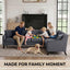 LLappuil Sectional Sofa, 103" x 103" Chesterfield Sofa with Nailhead, 7 Seat Chenille Tufted Couch for Living Room Gray