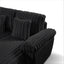 LLappuil 110" Sectional Sofa, Oversized Sectional Couch with Pull Out Sofa Bed, 6 Seat Corduroy Sofa with USB Port Corner Coffee Table Cup Holder Convertible Sofa Bed for Living Room Black