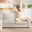 LLappuil Sectional Sofa, Cloud Sectional Couch with Movable Ottoman, 4 Seat Chenille Sofa Couch for Living Room Beige