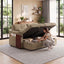 LLappuil 66" Sofa Bed Full Size, Loveseat Sofa Convertible Sofa Bed, Chenille Sofa Couch with USB Charging Port, Foldable Side Tray, Cup Holder, Hidden Storage Armrest