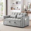 LLappuil Pull Out Sofa Bed, Loveseat Sofa Convertible Sofa Bed, Velvet Sofa Couch for Compact Space Light Gray