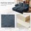 LLappuil Pull Out Sofa Bed Queen Size, Loveseat Sofa Convertible Sofa Bed, Chneille Sofa Couch for Living Room Blue