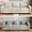 LLappuil Modular Sectional Sofa, Extra Large Couches Convertible L Shaped Sofa for Living Room, 4 Seater Breathable Fabric Sofa with 3 Deep Seats and 1 Storage Ottoman, Washable, Removable, Beige