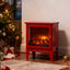 LLappuil 18" Electric Fireplace, Freestanding Electric Fireplace Stove Heater with 3D Flame Effect for 800 Sq. Ft, 1400W /700W heat/ 5000 BTU Red