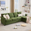 LLappuil Sectional Sofa, 107" Sectional Couch with Pull Out Sofa Bed Queen Size, 4 Seat Velvet Sofa with Memory Foam Mattress for Living Room Green
