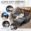 LLappuil 73" Pull Out Sofa Bed Queen Size, Loveseat Sofa Convertible Sleeper Sofa Bed, Corduroy Sofa Couch for Living Room Gray