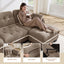 LLappuil 132" Sectional Sofa, Oversized Modular Sectional Couch with Double Movable Ottoman, Chenille Cloud Sofa Couch for Living Room