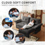 LLappuil Pull Out Sofa Bed Queen Size, Loveseat Sofa Convertible Sleeper Sofa Bed, Velvet Sofa Couch with Adjustbale Armrest, USB Charging Port for Living Room Gray