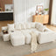 LLappuil Modular Sectional Sofa, 138" Oversized Sectional Couch Wiht USB & Wireless Charge, 6 Seat Corduroy Sofa Couch with Coffee Table Board for Living Room Beige