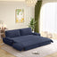 LLappuil 73" Pull Out Sofa Bed Queen Size, Corduroy Loveseat Sofa Couch Convertible Sofa Bed for Living Room Blue