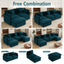 LLappuil 104" Sectional Sofa, Modular Sectional Couch with Double Movable Ottoman, Chenille Cloud Sofa Couch for Living Room