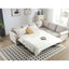 LLappuil Sectional Sofa, Pull Out Sofa Bed Queen Size, 6 Seat Sofa Couch Convertible Sleeper Sofa Bed for Living Room Beige