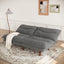 LLappuil 71" Corduroy Futon Convertible Sofa Bed, Loveseat Sleeper Sofa Couch for Living Room Apartment Gray