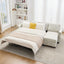 LLappuil Sectional Sofa, 107" Sectional Couch with Pull Out Sofa Bed Queen Size, 4 Seat Velvet Sofa with Memory Foam Mattress for Living Room Beige