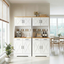 LLappuil 72.8" Kitchen Pantry, Kitchen Pantry Storage Cabinet with LED Light & Outlet, Kitchen Hutch with 6 Hooks, Drawer, Adjustable Shelves White