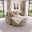 LLappuil 60" Loveseat Sofa with Storage Ottoman, 2 Seat Sofa Convertible Sofa Bed, Chenille Sofa Couch with Small Tabletop, USB & Type-c Charging Port, Cup Holders for Living Room Khaki