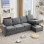 LLappuil 107" Sectional Sofa, Modular Sectional Couch with Pull Out Sofa Bed, 4 Seat Sofa Convertible Sofa Bed with Wireless Charging, USB Charging Ports, Memory Foam Mattress for Living Room