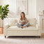 LLappuil 59" Loveseat Sofa, Small Living Room 2 Seat Sofa Couch, Corduroy Cloud Sofa Couch for Apartment, Compact Space Beige