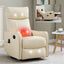 LLappuil Recliner Chair, 360° Swivel Massage Recliner Chair with Heat, Nursery Glider Rocker Recliner Chair for Living Room, Bedroom, Faux Leather Beige