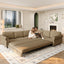 LLappuil Sectional Sofa, Sectioanl Couch with Pull Out Sofa Bed King Size, Chenille Sofa Conertible Sofa Bed for Living Room