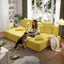 LLappuil 2 Piece Chaise Lounge Chair Indoor, Corduroy Boneless Sofa Bed, Deep Seat Sleeper Couch Reading Chairs, Cloud Sofas Couches for Living Room, No Assembly Required Yellow