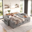 LLappuil 86" Sectional Sofa, Sectional Couch with Pull Out Sofa Bed, Corduroy Sofa Couch Convertible Sofa Bed with Storage Chaise, Small Desktop, Charging Port for Living Room
