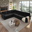 LLappuil Sectional Sofa Couch, Oversized Chenille Sofa with Pull Out Sofa Bed for Living Room Black