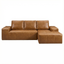 LLappuil 114" Sectional Sofa, Modular Sectional Couch with Left Chaise, Deep Seat Faux Leather Boneless Cloud Sofa for Living Room