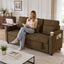 LLappuil 81" Loveseat Sofa with Recliner Chair, 3 Seat Sofa with Pull Out Sofa Bed, Chenille Sofa Couch Convertible Sofa Bed with Tabletop, Cup Holder, USB & Type-c Charging Port for Living Room