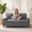 LLappuil 81" Chenille Sofa, Comfy Loveseat Sofa Couch , Mid-Century Upholstered Couch for Living Room Gray