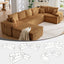 LLappuil 144" Sectional Sofa, Oversized Modular Sectional Couch with Chaise, Magazine Pockets, Removable Armrests, Cloud Boneless Corduroy Sofa Convertible Sofa Bed for Living Room