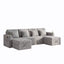 LLappuil 107" Sectional Sofa, U Shaped Sectional Couch with Storage Chaise, Pull Out Sofa Bed Convertible Sofa Bed, Corduroy Sofa Couch with USB Charging Port, Cup Holder for Living Room Light Gray