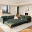 LLappuil Sectional Sofa, Sectioanl Couch with Pull Out Sofa Bed King Size, Chenille Sofa Conertible Sofa Bed for Living Room