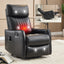 LLappuil Recliner Chair, 360° Swivel Massage Recliner Chair with Heat, Nursery Glider Rocker Recliner Chair for Living Room, Bedroom, Faux Leather Black