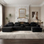 LLappuil 145" Sectional Sofa, Oversized Modular Sectional Sofa with Cup Holder, Hidden Storage, 4 Seat Corduroy Sofa Couch with Chaise for Living Room Black