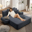 LLappuil Chaise Lounge Chair Indoor, Corduroy Boneless Sofa Bed, Deep Seat Sleeper Couch Reading Chairs, Cloud Sofas Couches for Living Room, No Assembly Required Dark Gray