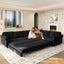 LLappuil Sectional Sofa, Sectioanl Couch with Pull Out Sofa Bed King Size, Chenille Sofa Conertible Sofa Bed for Living Room