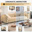 LLappuil Pull Out Sofa Bed King Size, 98" Tufted 3 Seat Sofa Convertible Sleeper Sofa Bed, Oversized 28" Deep Seat Velvet Sofa Couch for Living Room Khaki