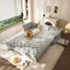 LLappuil 74" Queen Size Pull Out Sofa Bed, Lovseat Sleeper Sofa Couch Convertible Sofa Bed, Velvet Sofa for Living Room Light Gray