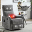 LLappuil Recliner Chair, 360° Swivel Massage Recliner Chair with Heat, Nursery Glider Rocker Recliner Chair for Living Room, Bedroom, Chenille Dark Gray